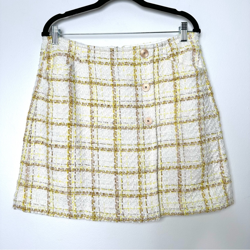 Cabi Yellow Tweed Clueless Y2K 90’s Fall Old Money French Girl Mini Skirt